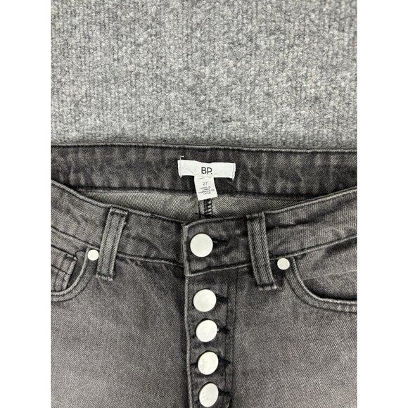 BP. High Rise Mom Jeans Womens 27 Gray Charcoal Wash Button Fly 100% Cotton - Picture 2 of 10